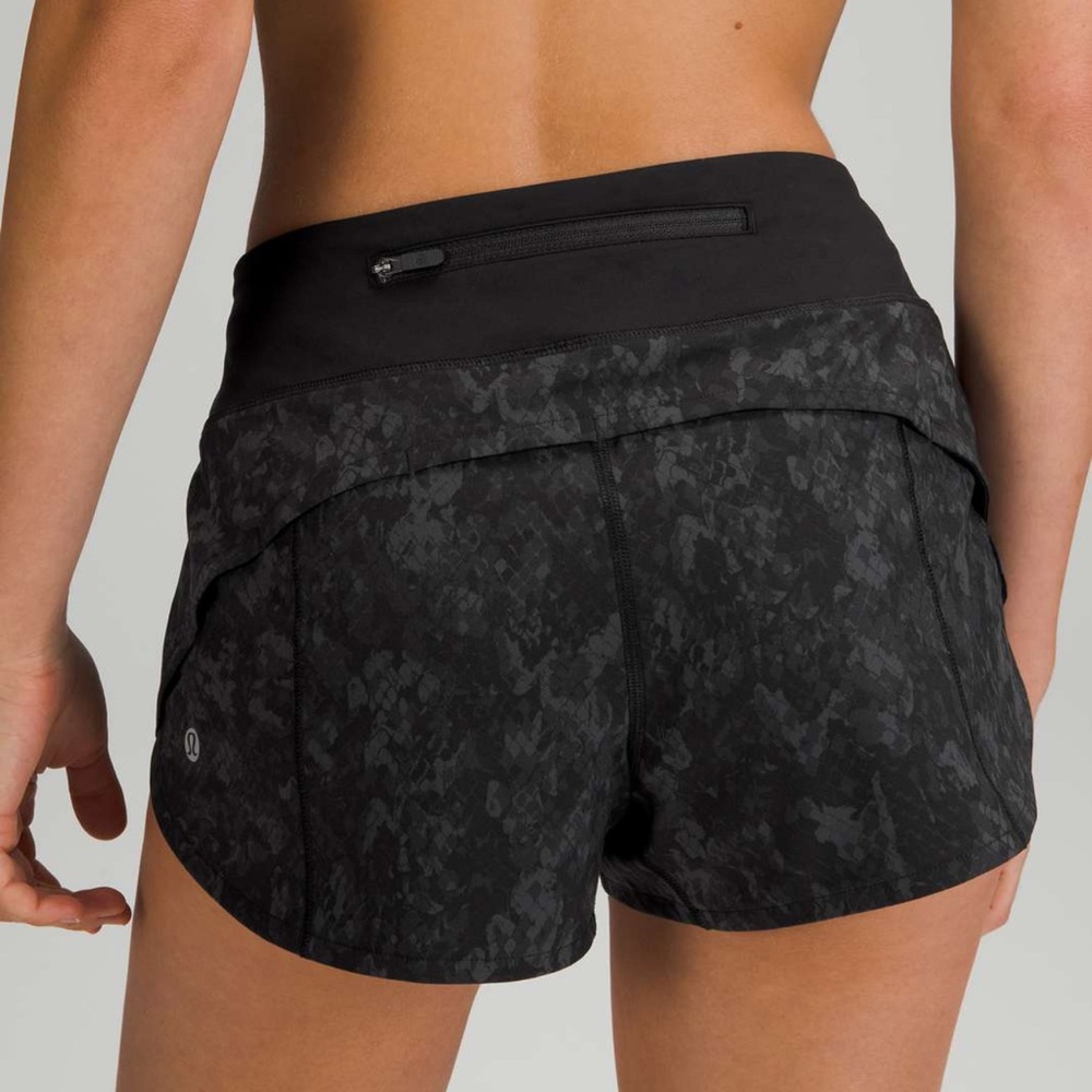lululemon athletica Black Patterned Athletic Shorts